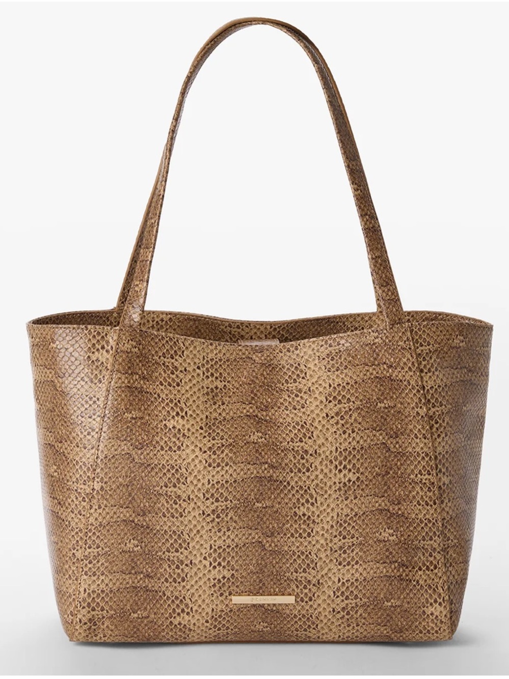 BRAHMIN Mona Light Pecan Bonaire Genuine Leather Tote Large, NWT